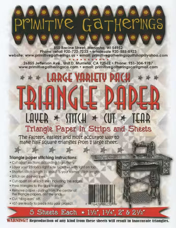 Large Variety Triangle Paper Primative Gatherings