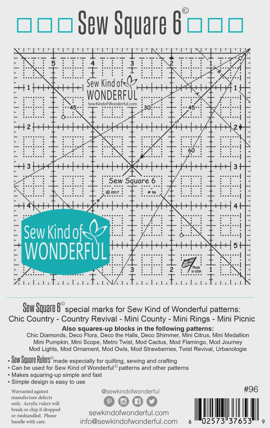 Sew Square 6 Ruler