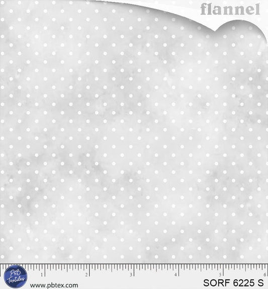 Sorbet Flannel Pin Dots Silver/White