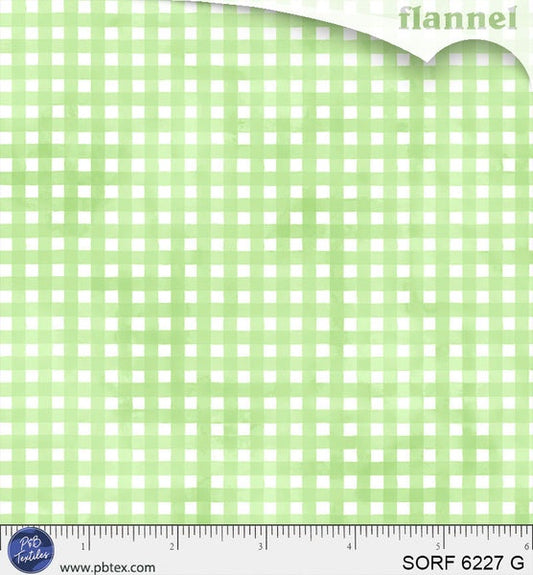 Sorbet Flannel Tonal Gingham Green