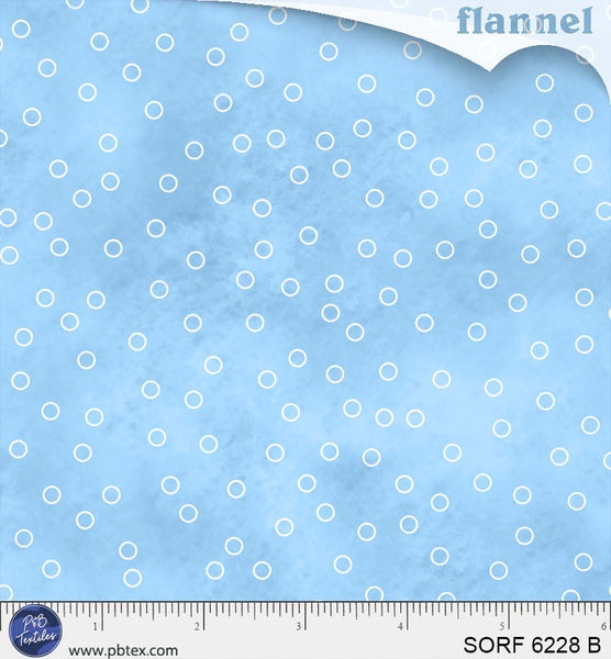 Sorbet Flannel Tossed Open Dot Blue
