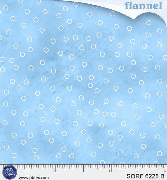 Sorbet Flannel Tossed Open Dot Blue