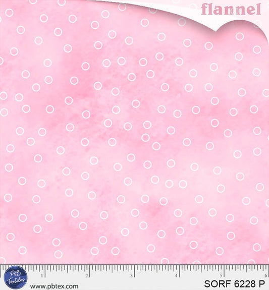 Sorbet Flannel Tossed Open Dot Pink