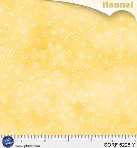 Sorbet Flannel Tossed Open Dot Yellow