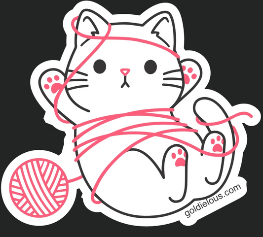 Tangled Kitty Sticker