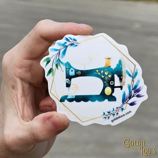 Teal Sewing Machine Sticker
