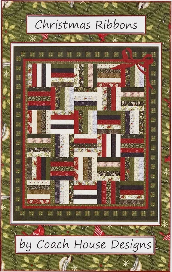 Christmas Ribbons Quilt Kit Using "When Snow Falls"