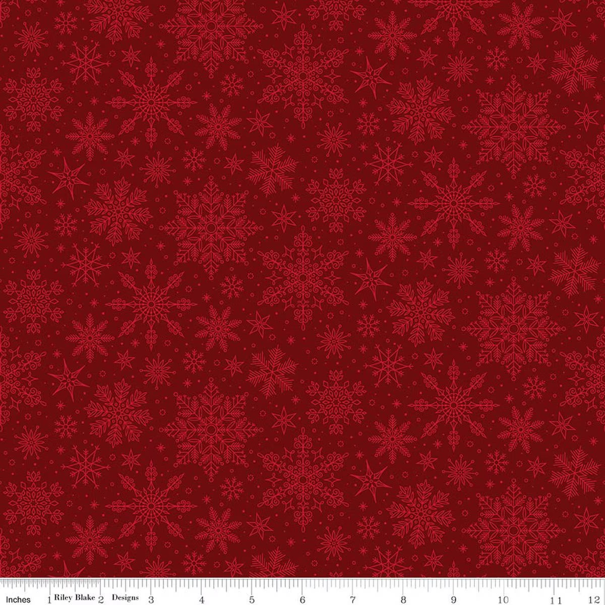 Poinsettias at Christmas - Snowflakes - Red - Jennifer Bosworth - C17635-RED