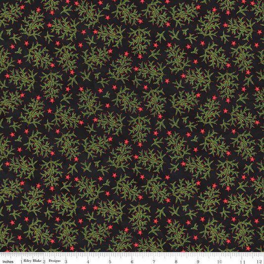 Northern Christmas - Whimsical Trees - Black - Teresa Kogut - C17832-BLACK