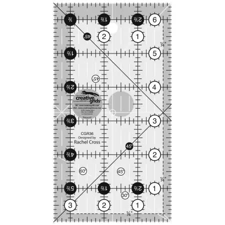 Ruler - Creative Grids - 3-1/2 in x 6-1/2 in - Rectangle - CGR36
