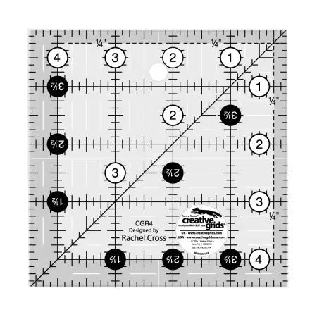 Ruler - Creative Grids 4-1/2 in - Square - CGR4