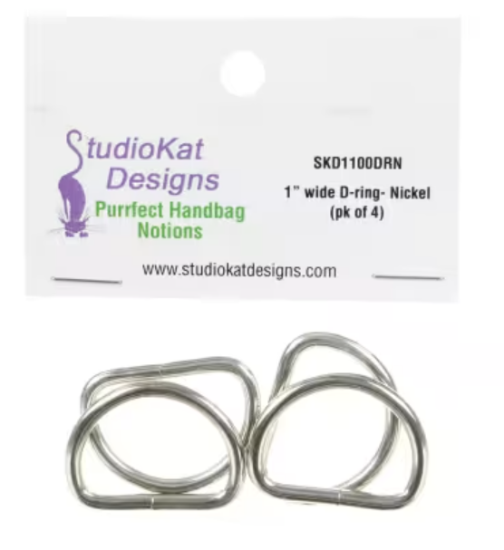 1in D-Ring Nickel 4pk Studio Kat