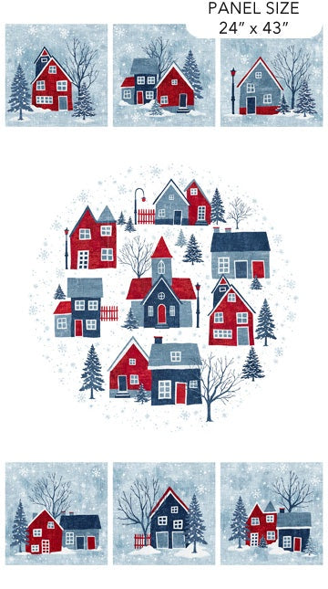 Village Folk - Flannel - Pannel - White Multi- Northcott Studio - F28822-10