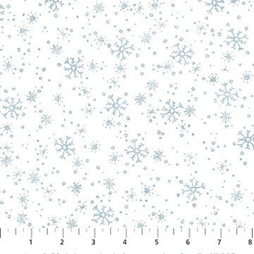 Village Folk - Flannel - Snowflake - White - Northcott Studio - F28828-10