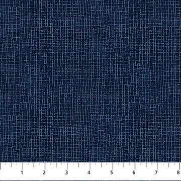 Village Folk - Flannel - Grid Texture - Navy - Northcott Studio - F28829-48