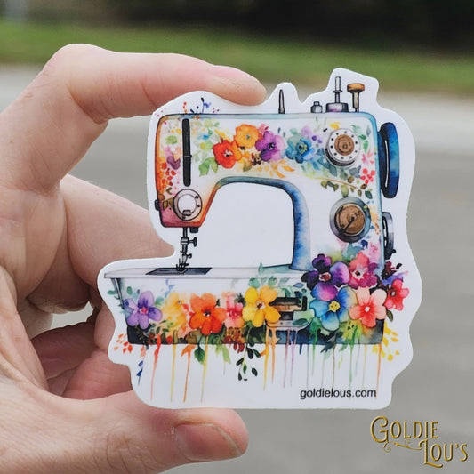 Floral Sewing Machine Sticker 3 Regular price