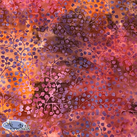 10802-2149 Wide Batik Gardenista VineFirecracker Red