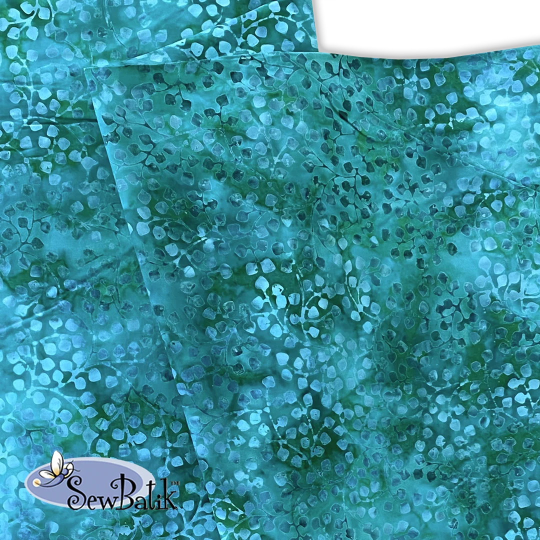 10802-2119 Wide Batik Gardenista Vine Ocean Teal