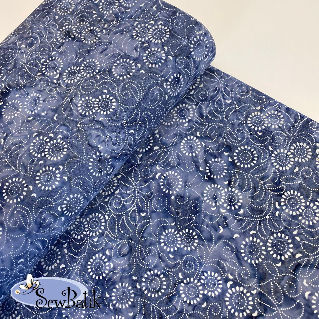 10802-2331-1 Wide Batik Medora Flora Steel