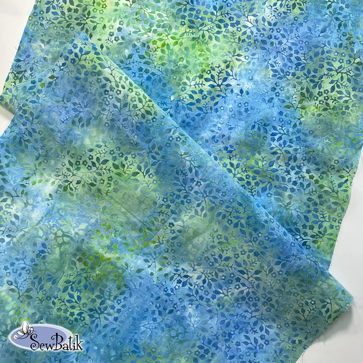 10802-2186 Wide Batik Valhalla Mint Garden