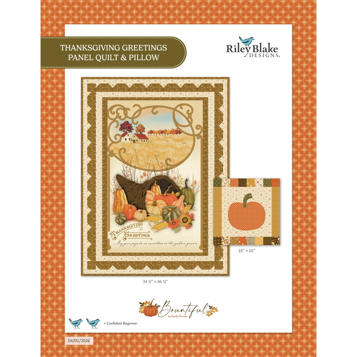 Thanksgiving Greetings Panel Quilt and Pillow Kit