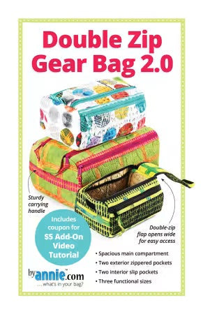 Double Zip Gear Bags 2.0 - Pattern - ByAnnie - PBA257-2