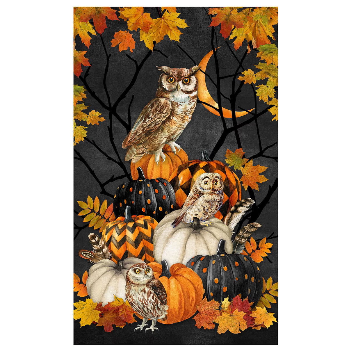 Night Owl - Panel - Charcoal Multi - Deborah Edwards - DP28842-96